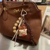 Cute puppy Glasses clip Key Chain bowknot Pendant Hand woven rope Backpack decoration
