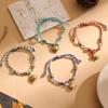 Handmade Colorful Rope Bracelet Necklace with Stainless Steel Sunflower Pendant for Women