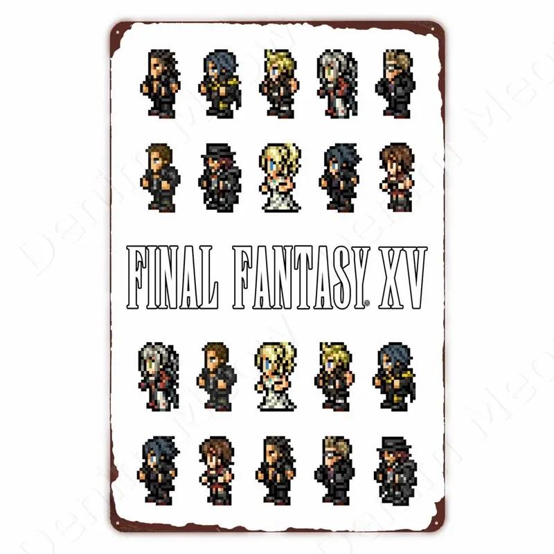 Classic Pixel Games Vintage Retro Metal Tin Sign Old Games Art Poster Space Pixel Game Plaque for Home Room Club Bar Wall Decor