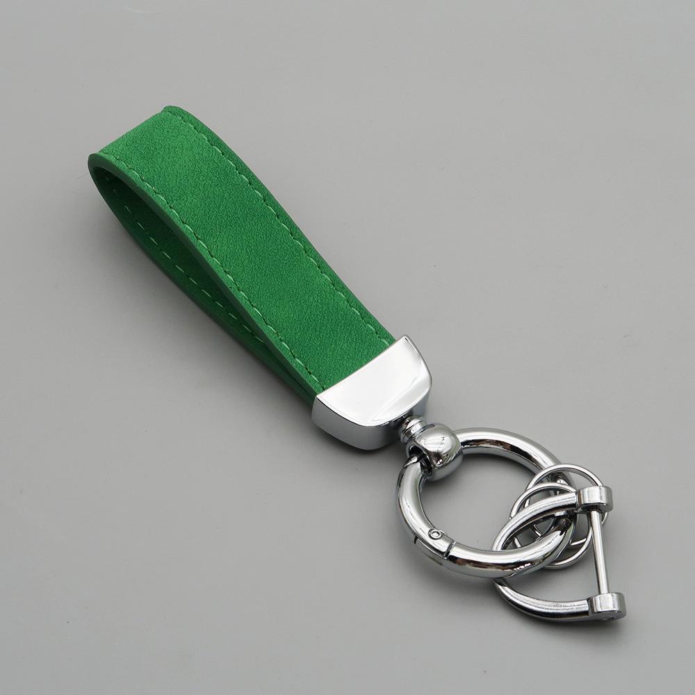 Custom LOGO Suede Leather Keychain Vintage Laser Engrave Car Key Ring Holder for Men and Women Personalized Key Chains Ring