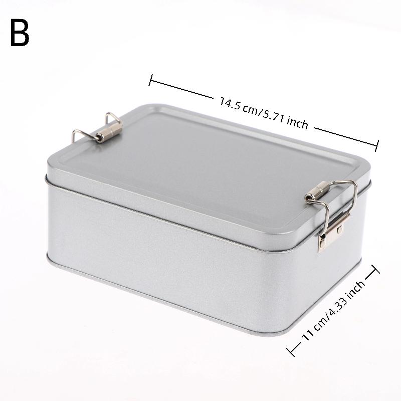 

{MX} Rectangular Buckle Tinplate Box Cookie Cake Packaging Box With Buckle Metal Candy Storage Box Organizer
