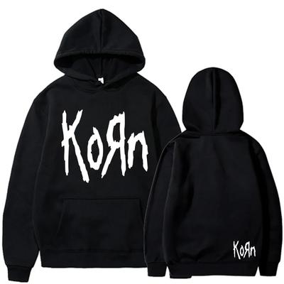 Autumn/Winter Korn Rock Band Letter Hoodies Men's and Women's Harajuku Hoodies Casual Sports Men's and Women's Warm Sweatshirts