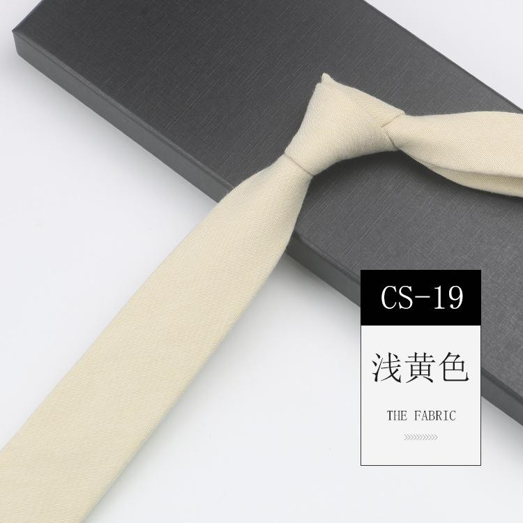 Men'S Tie Narrow 6Cm Hand-Made Cotton Casual Professional Shirt Literary And Simple Women'S College Pure Black Tie