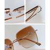 Glamour Women Brand Sunglasses Luxury Rimless Female Sun Glasses Stylish Trend Ladies Eyewear Uv400