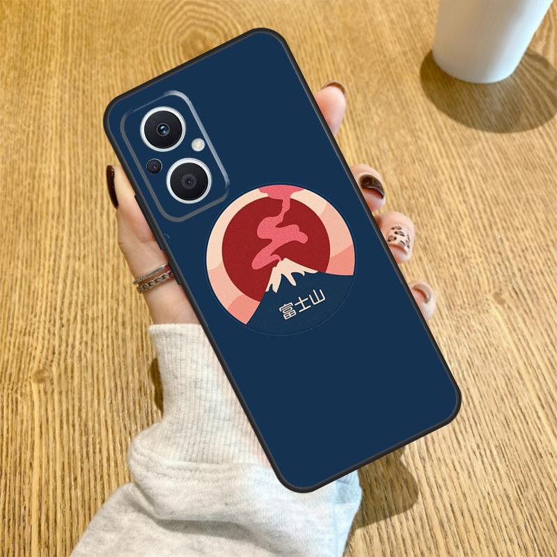 Japanese art Mount Fuji Funda For OPPO Reno 13 F 14F 12F 11F 8T 7 8 Lite 10 11 12 14 OPPO Find X5 X6 X8 X9 Pro Case