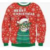 Christmas Pattern Cute Cat Dog Surroundings Autumn Winter Long Sleeved Fashionable Casual Loose Women's Pullover