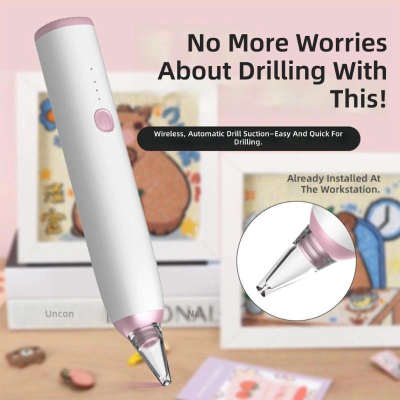 Electric Jewel Painting Pen Cordless Vacuum Jewel Art Pen Low Noise 3 Speed Adjustable Rechargeable Lightweight Pen