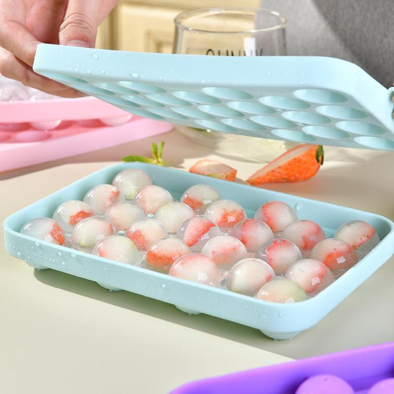 25 Grids Silicone Ice Ball Mold with Lid Easy  Treats for Gatherings
