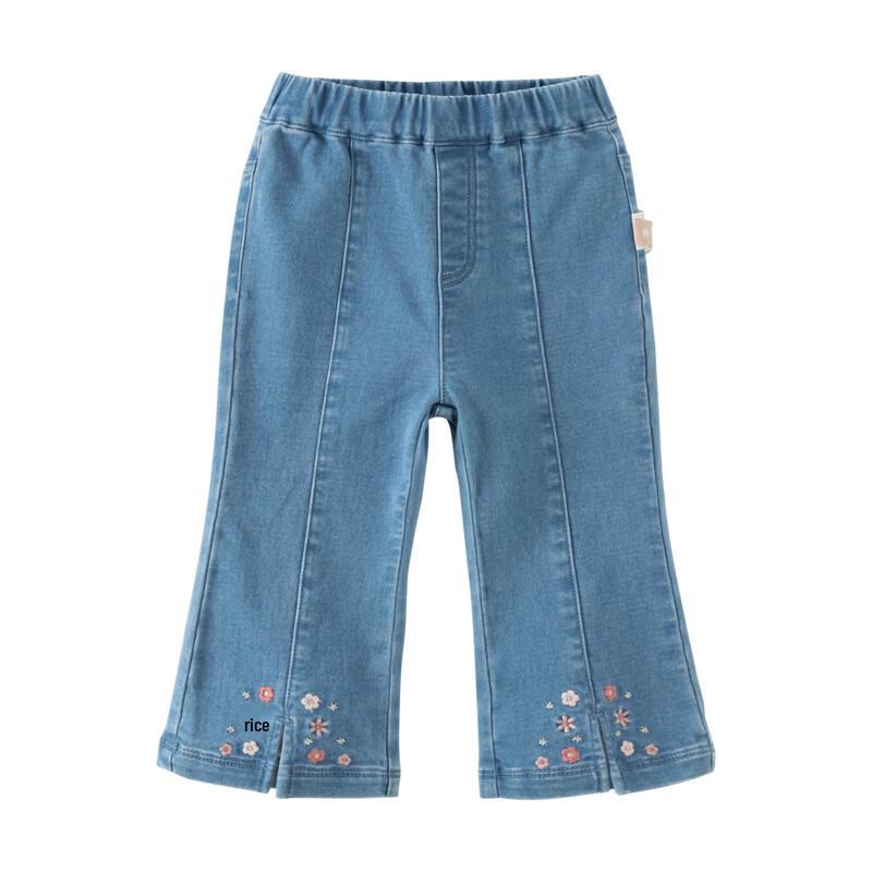DAVE & BELLA Girls' Stretch Cropped Flare Denim Jeans