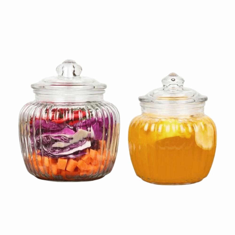 Large Capacity Pickle Jar Vacuum Sealed Glass Food Storage Container Thickened Glass Jar  Household