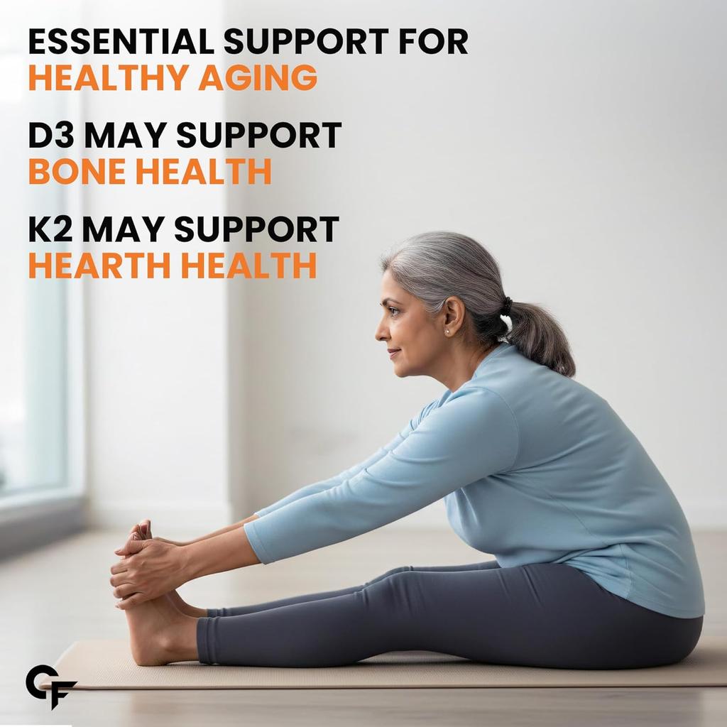 Carbamide Forte Vitamin D3 K2 Supplement 120 Tablets for Bone, Heart, and Calcium Support