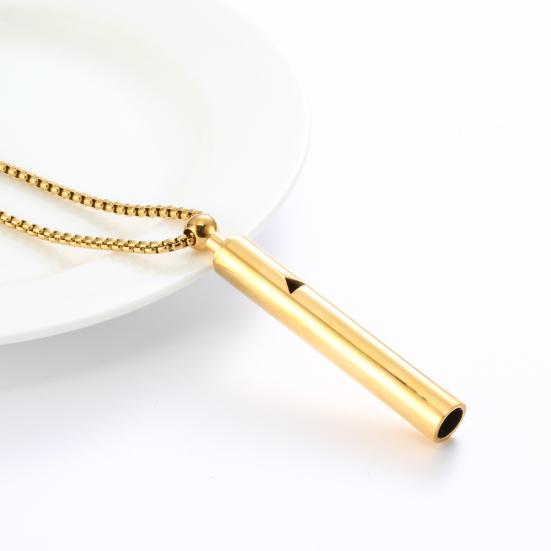 Mindful Breathing Whistle Necklace Stainless Steel Anxiety Reduction Necklace Stress And Panic Relief Necklace Adjustable Length Meditation Inner