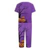 Women Two Piece Set Halloween Print Short Sleeve Top with V Neck and Capri Pants Casual Lounge Wear Outfit for Daily Use