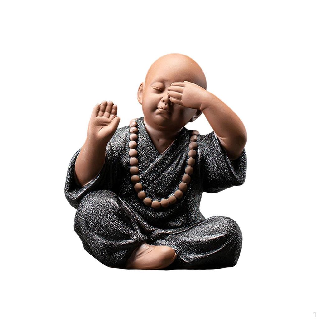 Creative Little Monk Ornaments Handicraft Landscape Ceramic Dolls Sculpture Statue for
