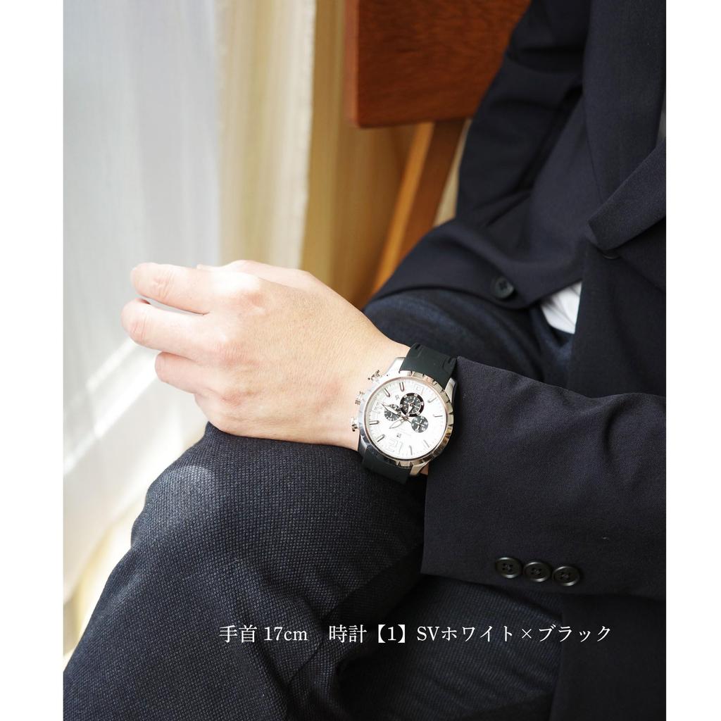 Salvatore Marra Chronograph 10 ATM Water Rubber Japanese Date Calendar Salvatore Marra Popular Brand Includes Watch Cloth PG Black x Men's Watch,