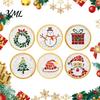 Family Fun Crafting for Christmas Mosaic Coaster DIY Kit, Festive Art Santa Wreath Creative Table Decorations Snowman Pattern, Tile Craft Kit Adults,