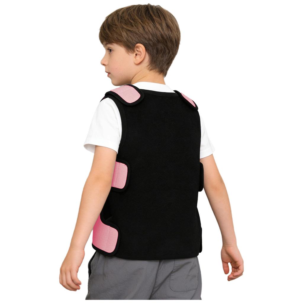 Gilet Sensoriale Compressivo in Rete Traspirante Unisex per Bambini con Chiusura Regolabile a Velcro e Imbottitura Frontale