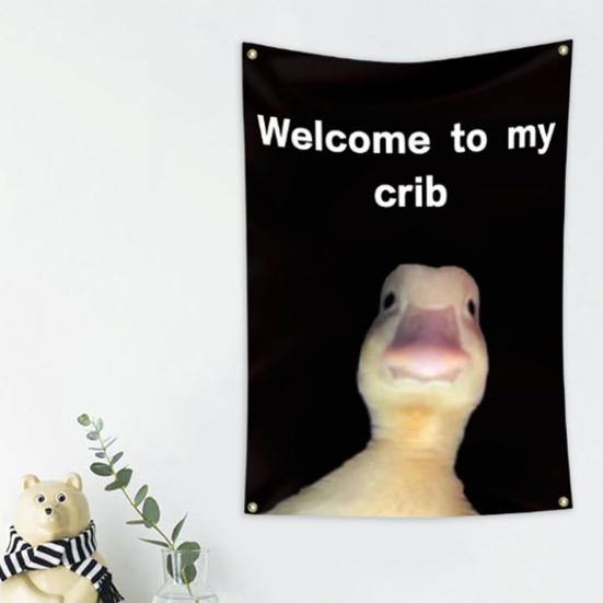 Vlajka na zeď Creative Welcome to My Crib Flag Odolná Snadná instalace Nástěnný banner pro domácí dekoraci