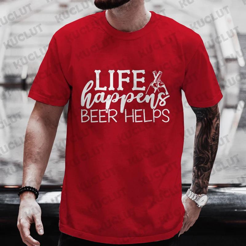 Fashion Beer Day Graphic T Shirts Men Y2k Clothes Male Single Farewell Drinking Party Tops Oversized Streetwear Short Sleeve Tee