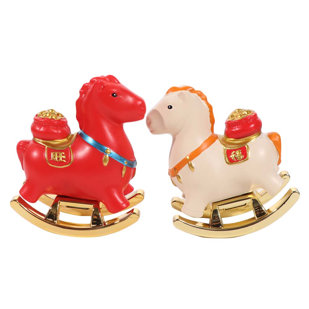 Resin Year of The Horse Zodiac Ornament Mini Horse Mascot Statue Pony Sculpture  Study