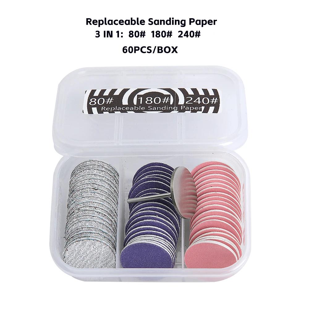 

3 в 1 Сменная наждачная бумага для педикюра с полировальным диском для ногтей Инструмент для маникюра, педикюра и удаления мозолей на ногах