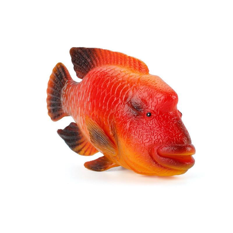 Conjunto de Modelos Realistas de Animais Marinhos Tropicais Apresentando Grupo de Peixes de Seda Vermelha e Decoração de Pargo