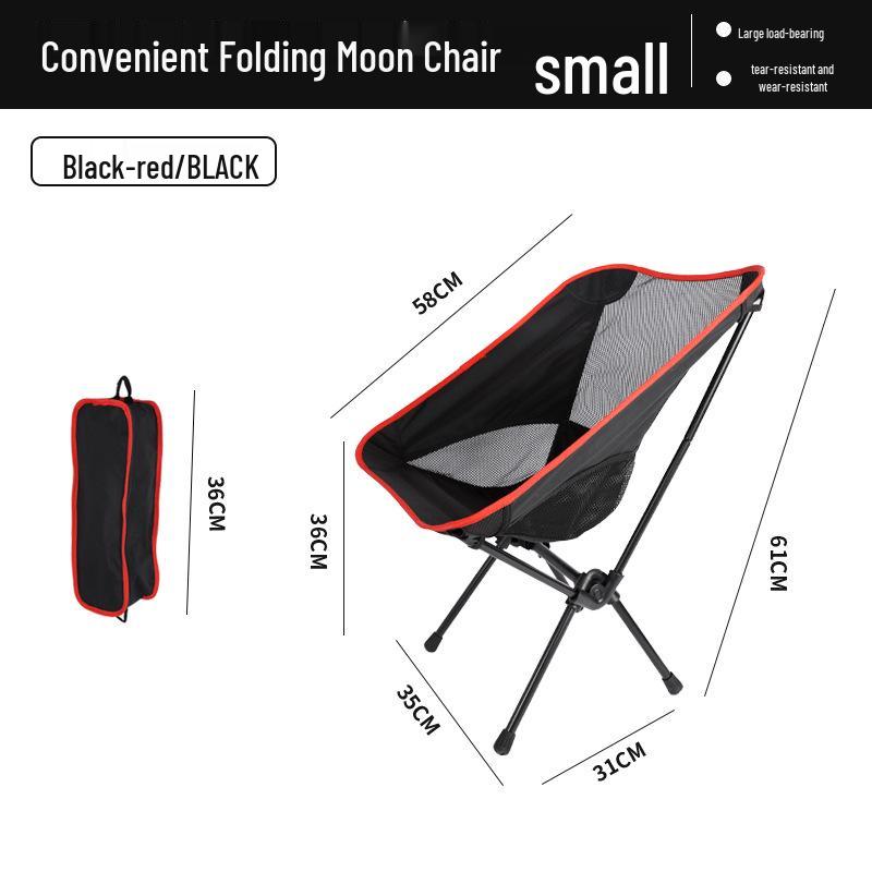 Portable Outdoor Moon Chair with Breathable Mesh Backrest – Folding Chair for Fishing, Art, and Beach Picnics