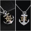 Vintage Retro Anchor Wheel Boat Ship Pendant Necklace Chain Unisex Men Women Fashion Gothic Amulet Talisman Jewelry Party Gift