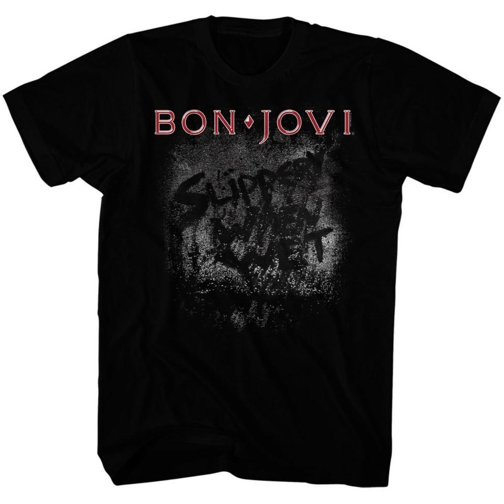 BON JOVI Cd Cvr Slippery When Wet Album MORE SLIPPERY Official SHIRT XXL 2X New