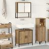 Bathroom Furniture Set with Shelf and Door 2 Pcs Brown Wood Based Material