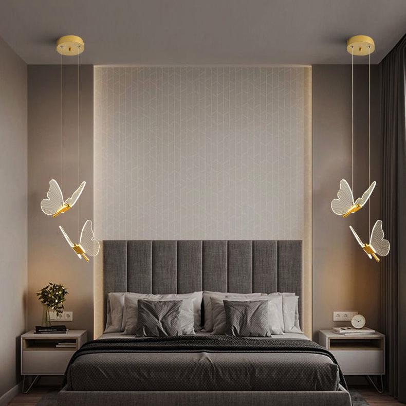Nordic Modern Butterfly LED Chandelier for Bedroom & Bar Counter
