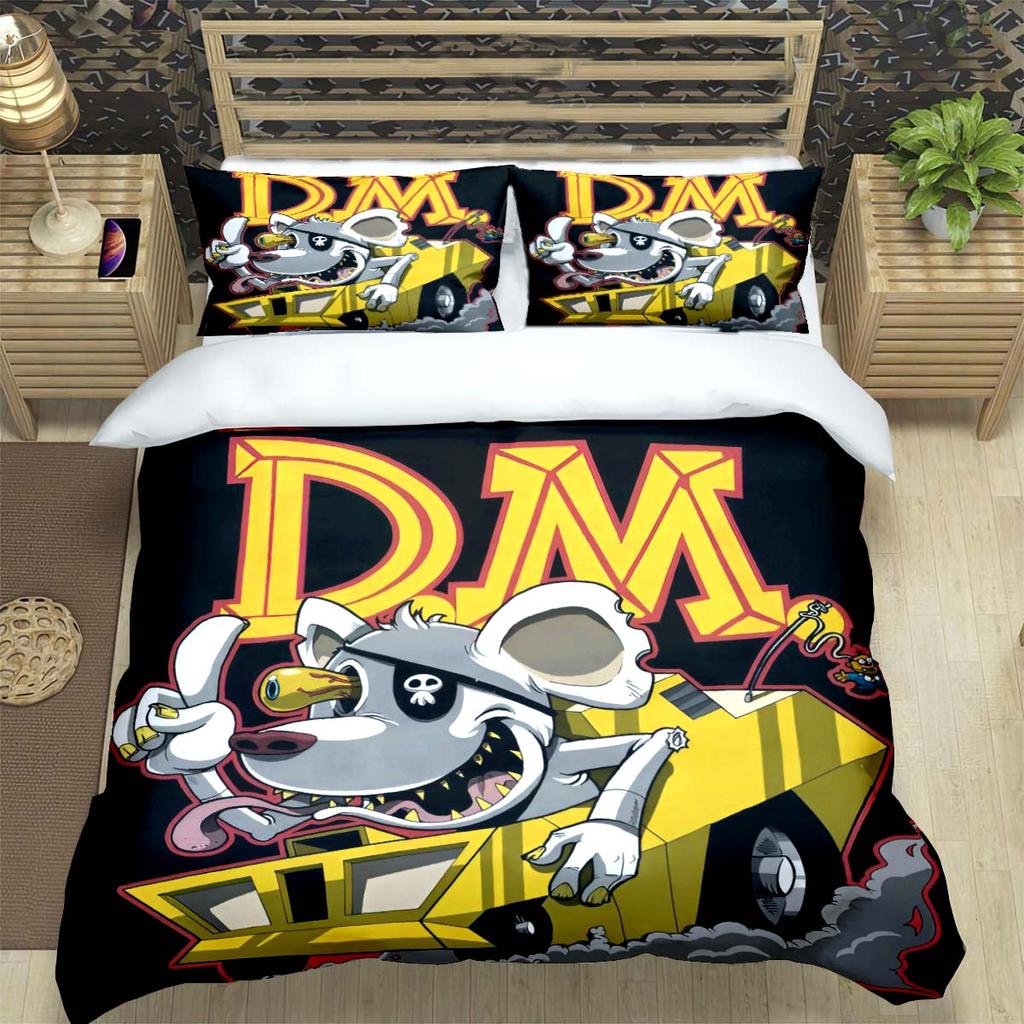 Popular Cartoon D-Danger Mouse Print Bedding Sets Bed Supplie Set  Comforter Set  Teens Girls Twin Single Kid Gift