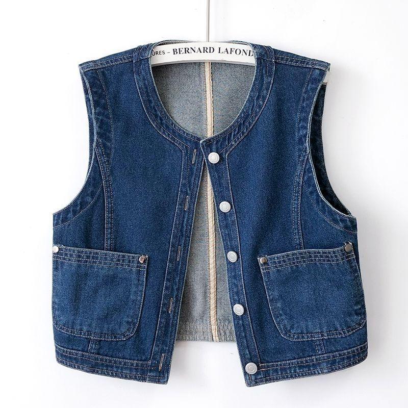 Korean Style Denim Baseball Jacket for Women - Fashionable Spring & Autumn Casual Top 2026
