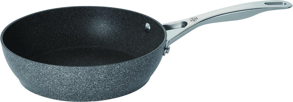 Hluboká pánev Ballarini 24 cm vyrobená v hrnci Stir Fry, kompatibilní s IH, granitový 5vrstvý povrch, japonské stříbro „Torino, Itálie“ [Autorizovaný produkt]