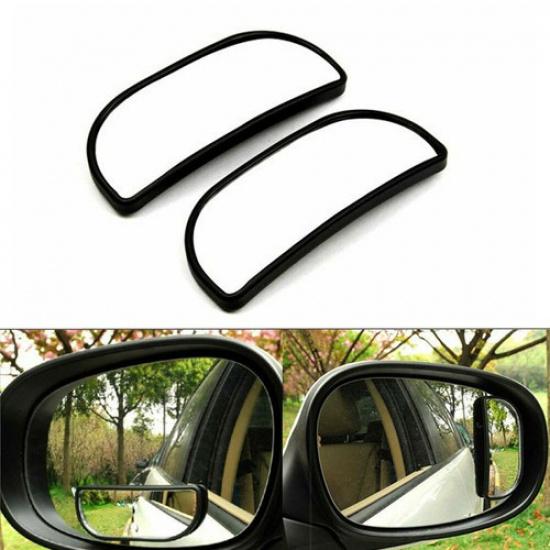 2pcs Rectangle Stick On Rear View Auxiliary Blind Spot Car Wide Angle Mirror