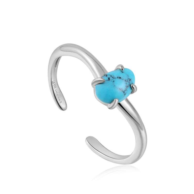 ANIA HAIE Wave Turquoise 925 Silver Adjustable Size Ring R044-01