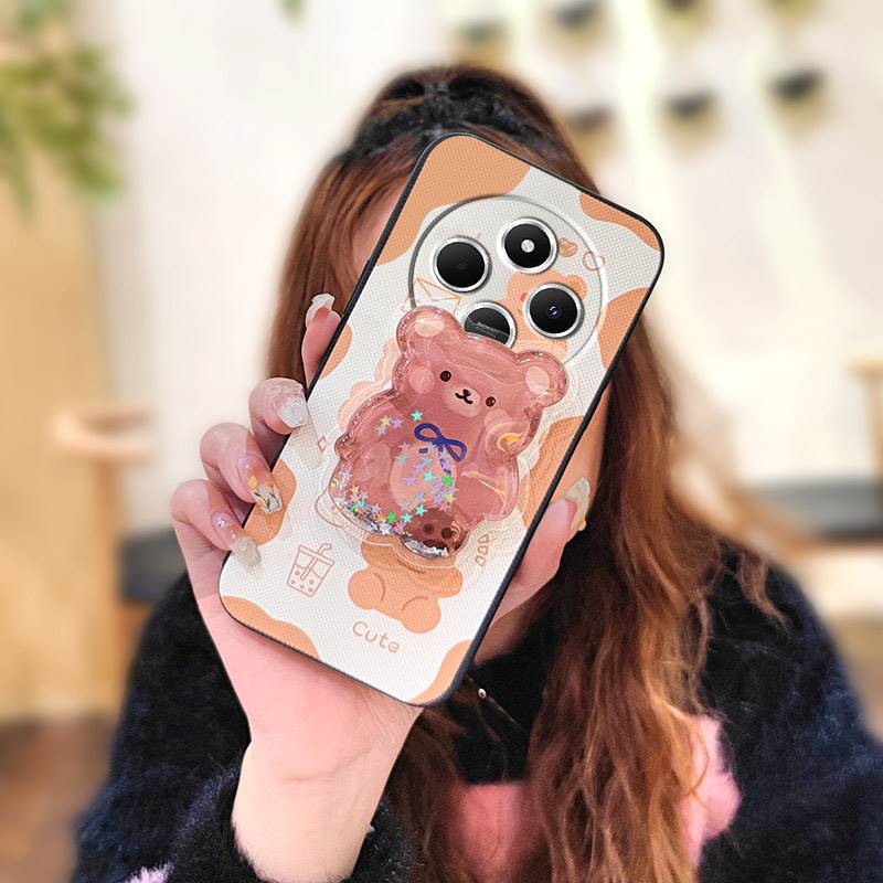 Silicone Dirt-resistant Phone Case For Redmi A4 5G Durable Cute Waterproof Quicksand protective Cartoon Soft Case TPU