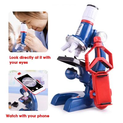 100x 400x 1200x Zoom podświetlany monokularowy zestaw mikroskopu biologicznego dla dzieci Kid Student Educational Toy Gift