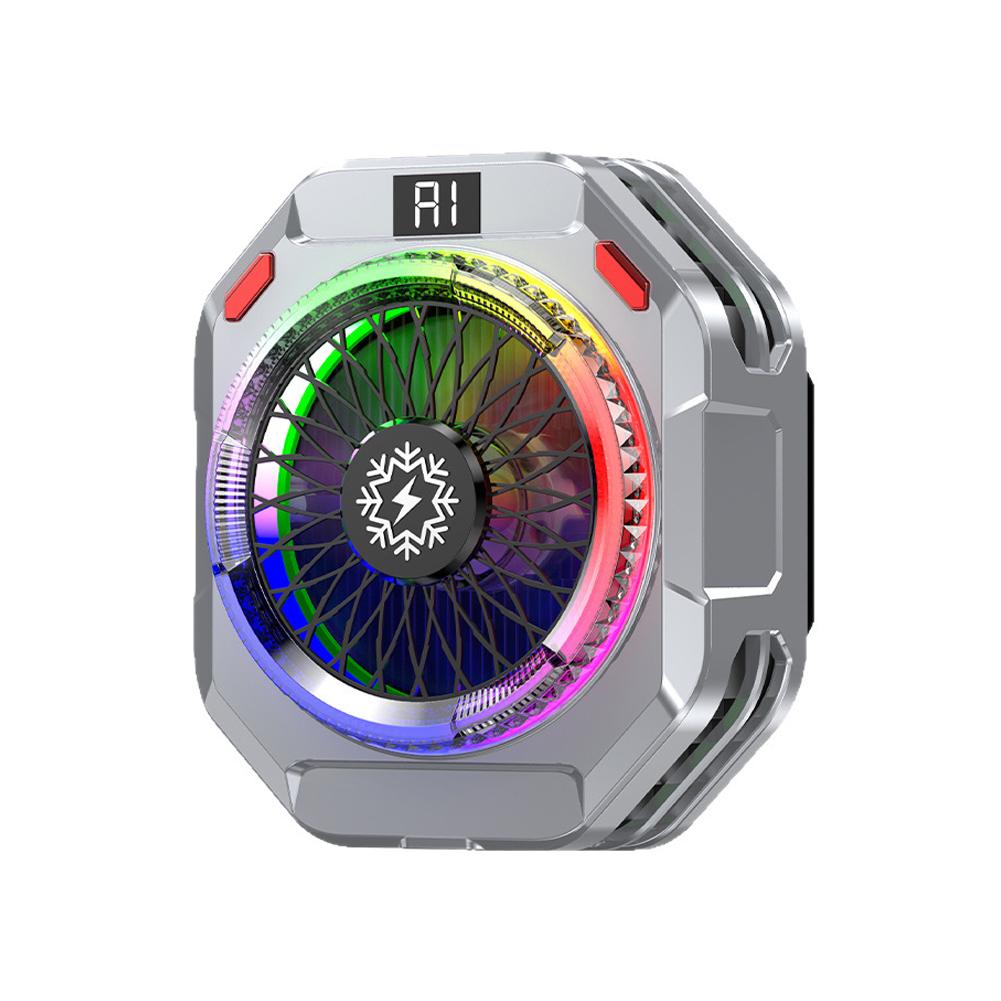 AI Smart Magnetic Phone Cooler, Semiconductor Fast Heat Dissipation Radiator, Powerful Cooling Fan Built-in RGB Color Lights