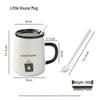 BJ 420ML Ceramic Coffee Mug with Lid and Spoon