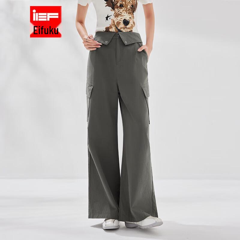 

IEF 2025 Summer Korean Style Wide-Leg Cargo Pants L