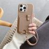 For iPhone 14 Pro Case Multi-Functional Card Slots Leather Back Cover with Wrist Strap