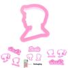 Createklat Moule à Biscuits Princesse Barbie Forme Irrégulière Ensemble d'Outils de Pâtisserie en Plastique Pour Décoration de Gâteau DIY