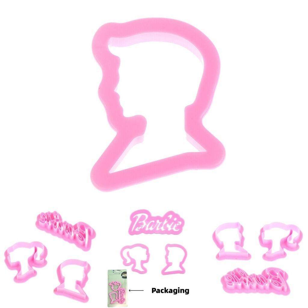 Createklat Moule à Biscuits Princesse Barbie Forme Irrégulière Ensemble d'Outils de Pâtisserie en Plastique Pour Décoration de Gâteau DIY