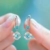 Silver 925 Jewelry Earrings Sapphire Siver Korean Ear Jewelry White/Blue/Pink Party Dating Gift Earrings