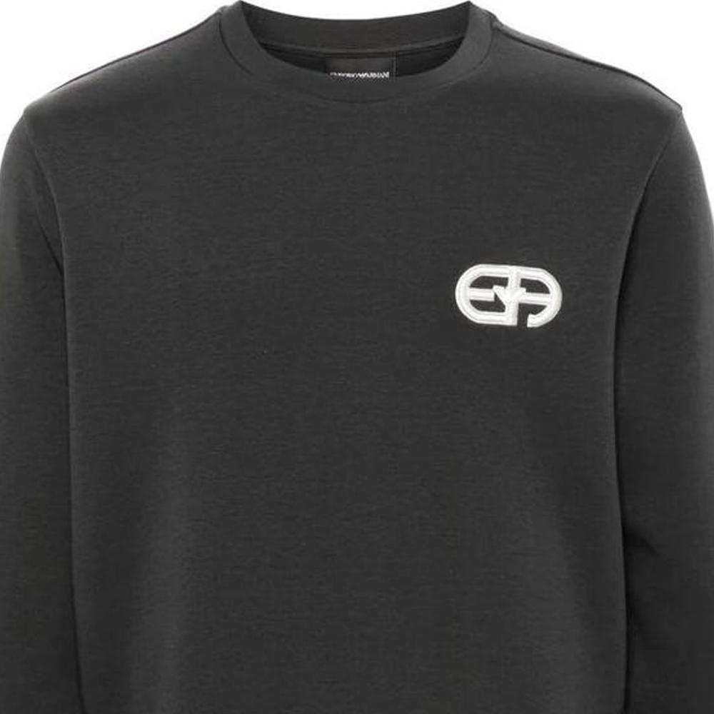 Emporio Armani Logo Crew Neck Fitted Long Sleeve Sweater Men sweater Gray 8N1ML7-1JHSZ-0842