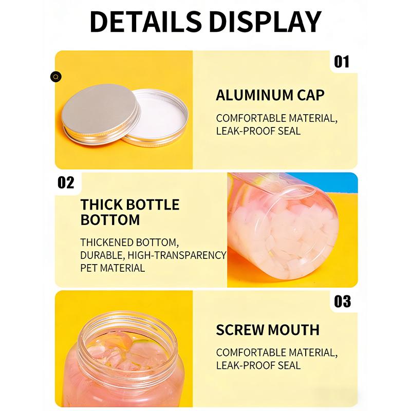400/500/650Ml Round Disposable Juice Beverage Bottle Milk Tea Yogurt Transparent Plastic Bottles