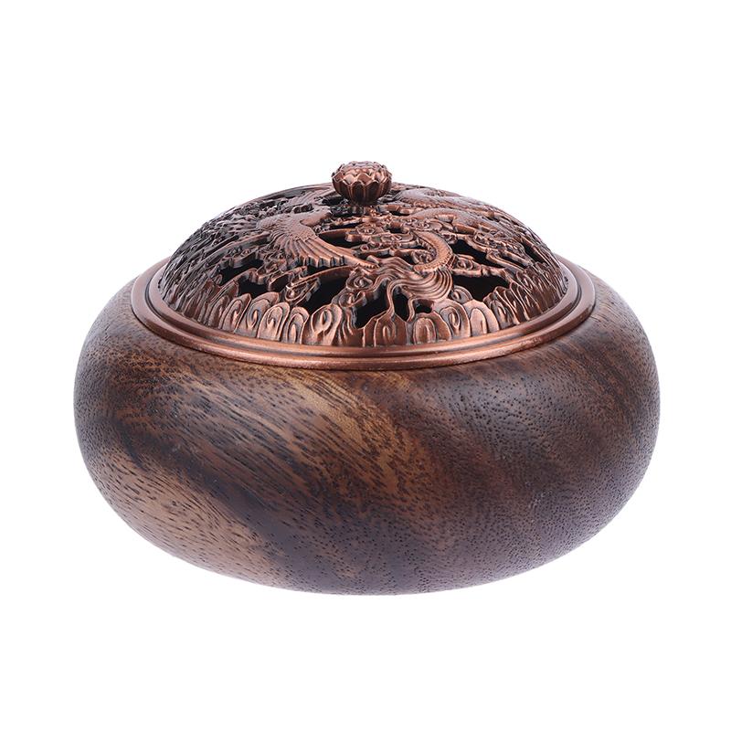 Solid Wood Pan Incense Burner, Indoor Aromatherapy Burner With Sandalwood Incense, Tea Ceremony ,Prayer Rooms, Yoga Decoration