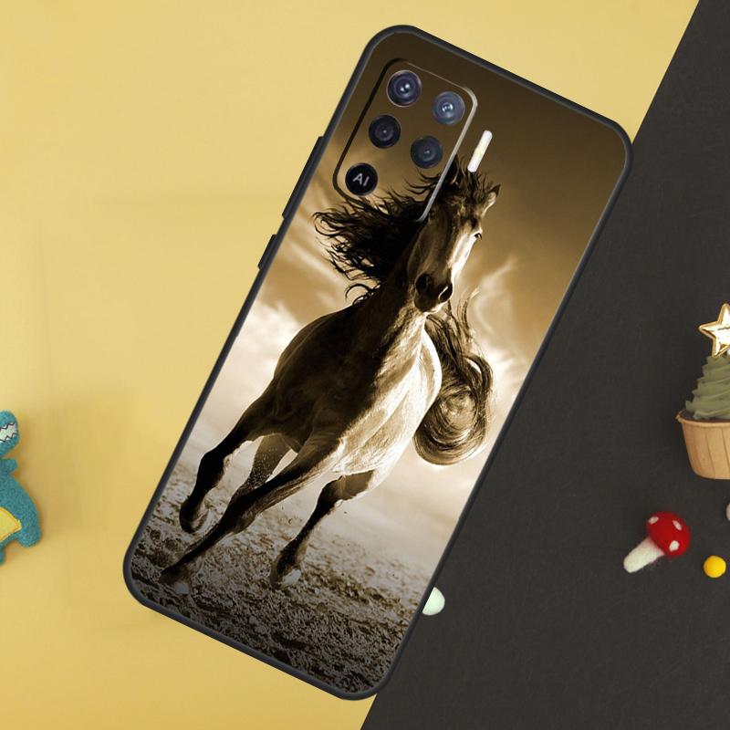 Horses Running Case For Oppo A96 A76 A16 A17 A57 A60 A40 A80 A18 A38 A58 A78 A98 A15 A54 A74 A94 A6 A5 Pro