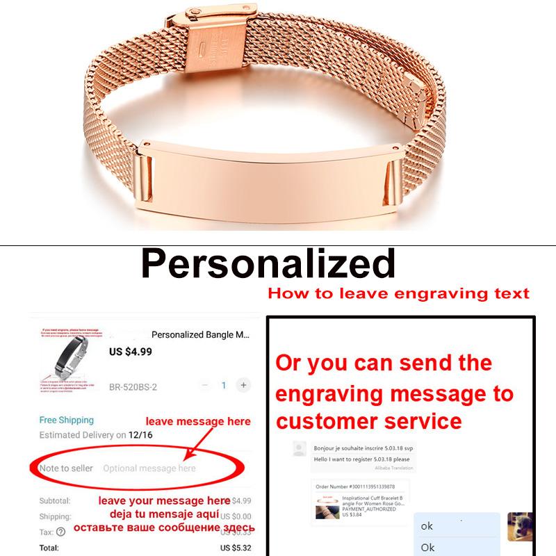 Custom Rose Gold Mesh Bracelet for Women Men Stainless Steel Belt Buckle Wristbands Adjustable 16.5cm To 21cm
